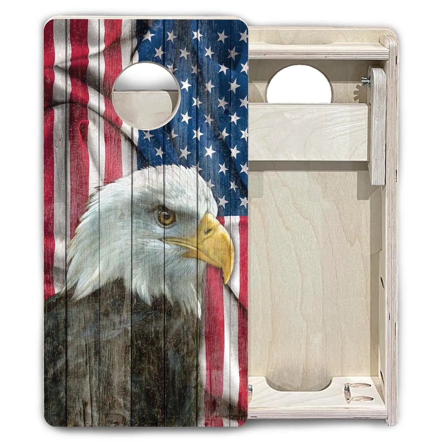 Faded Eagle Flag - Mini or Vacation Size Cornhole Boards Cornhole Solutions