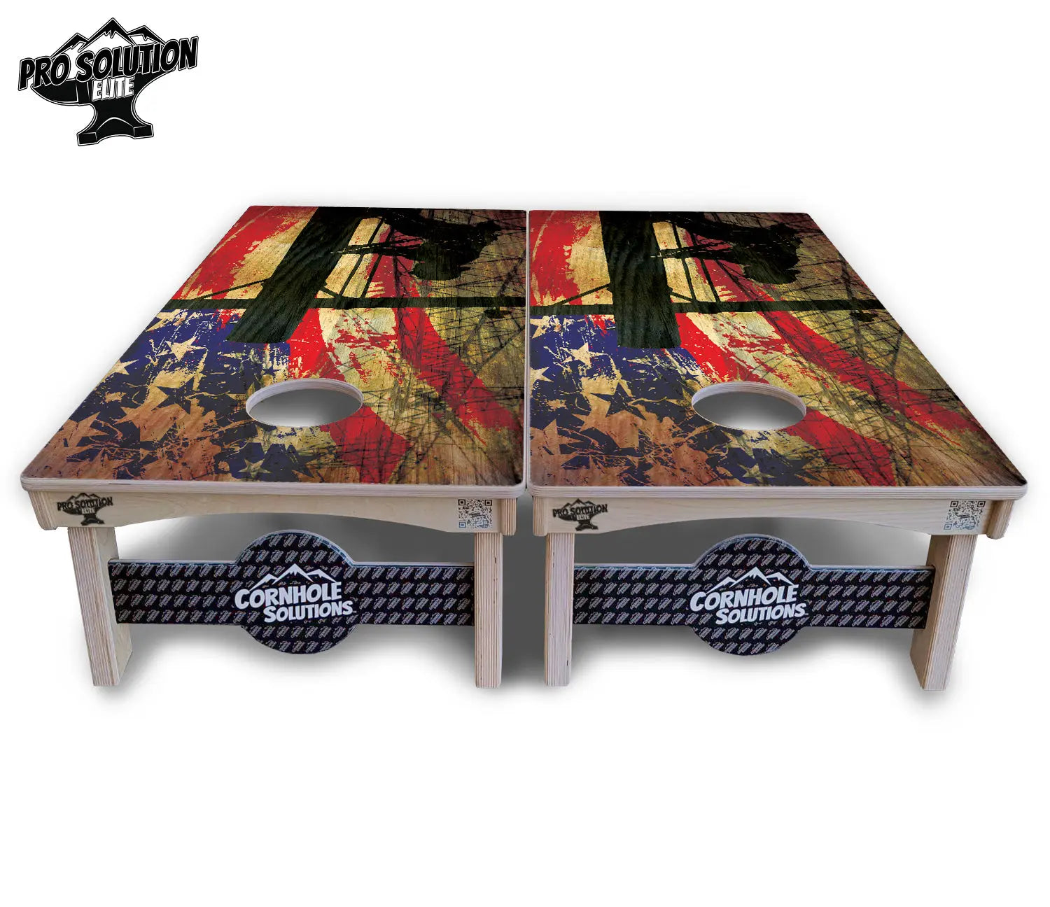 Faded Lineman Flag Cornhole Boards - Pro Solution Elite Series Cornhole Solutions