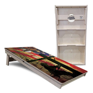 Faded Lineman Flag Cornhole Boards - Professional Tournament Series