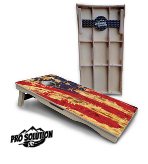 Faded Brush Flag Cornhole Boards - Pro Solution Lite Series Cornhole Solutions