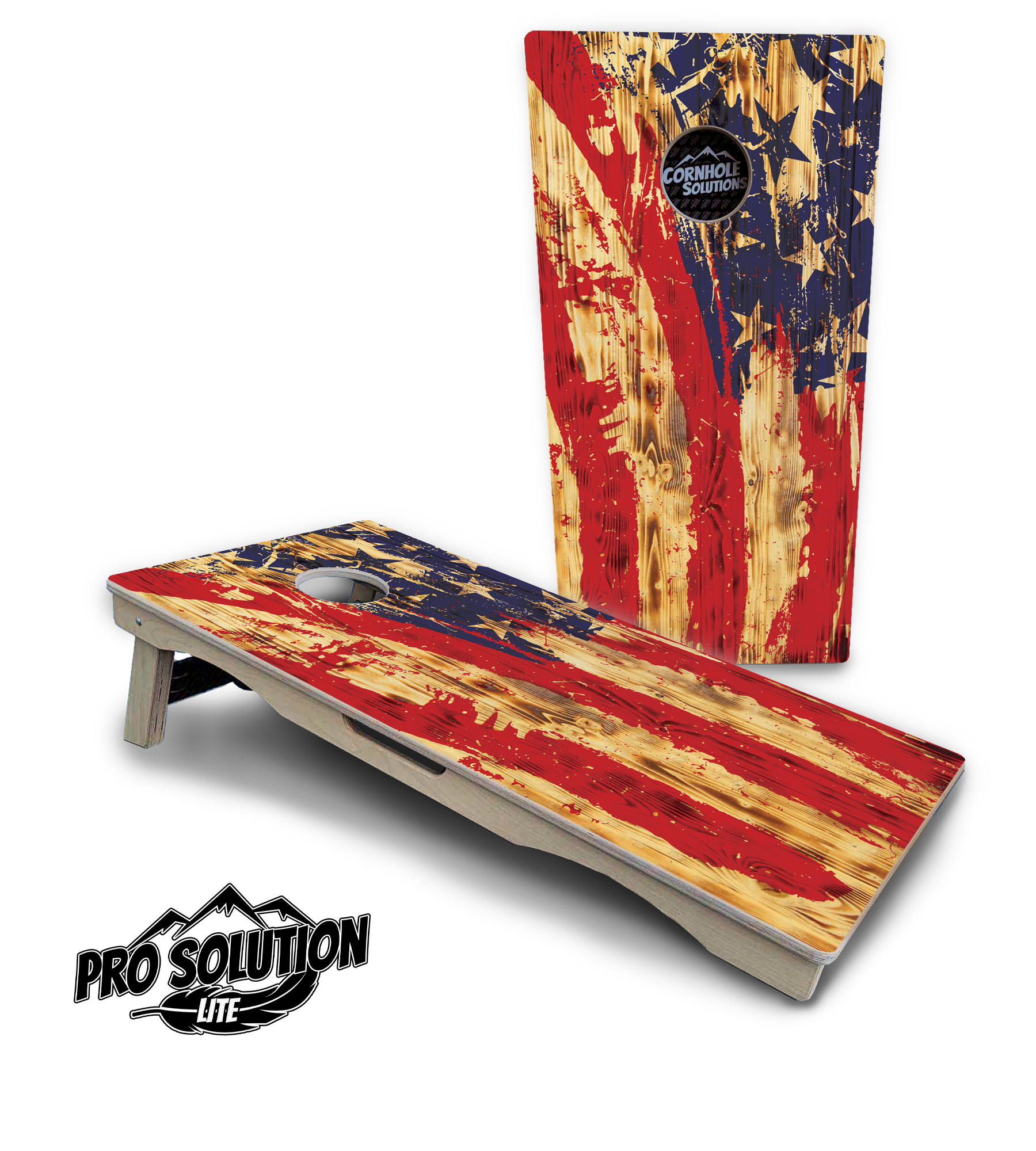 Faded Brush Flag Cornhole Boards - Pro Solution Lite Series Cornhole Solutions