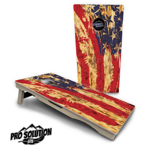 Faded Brush Flag Cornhole Boards - Pro Solution Lite Series Cornhole Solutions