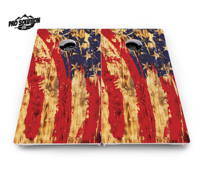 Faded Brush Flag Cornhole Boards - Pro Solution Lite Series Cornhole Solutions