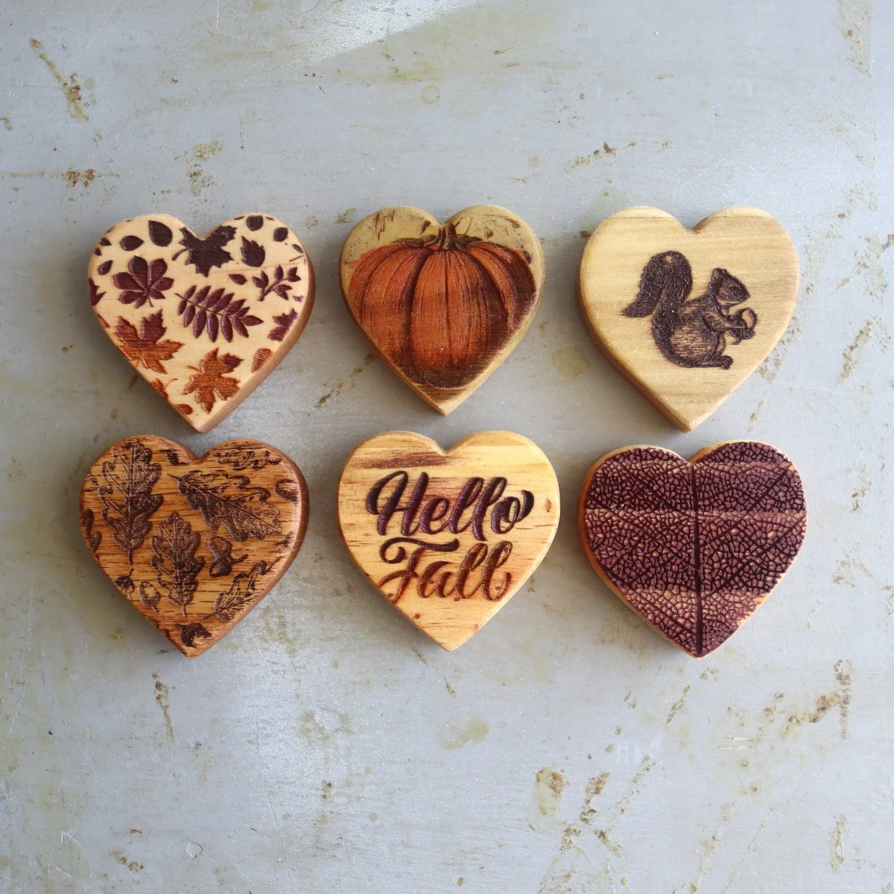 Fall Hearts :: Engraved Sets Dennehey Design Co.