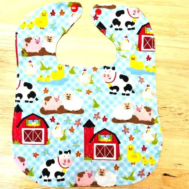 Handmade Farm Animal Baby Bib - Reversible Cotton Bib - Mississippi Made
