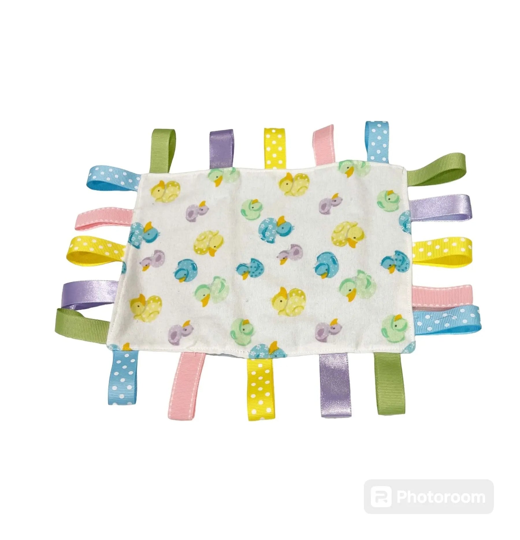 Duck Taggy Blanket: Sensory Toy, Handmade Baby Blanket, Duck Fabric. Mississippi Made