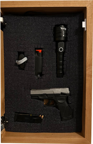 Farmhouse Rooster Gun Concealment Furniture - Handcrafted Hidden Gun Storage Wall Decor - Hidden Gun Shelf with Magnetic Lock for Quick Access