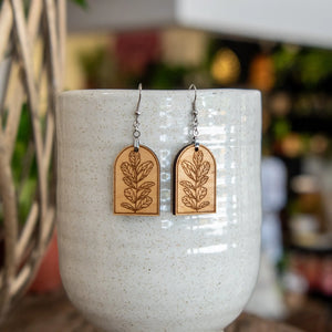 Fiddle Leaf Fig Arched Earrings Still Magnolia