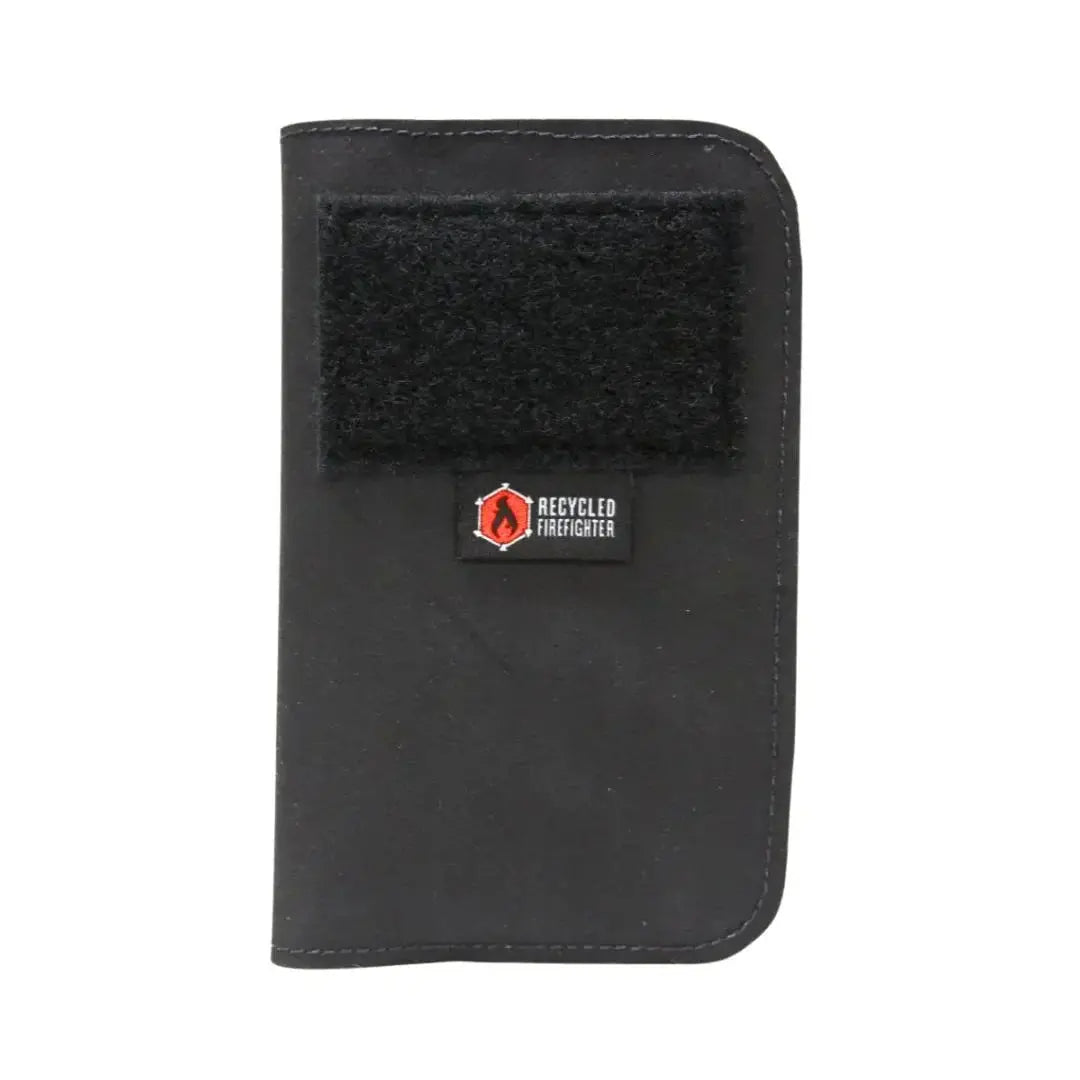 Black Recycled Firefighter Field Notes wallet with Velcro patch
