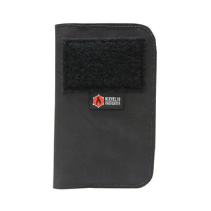 Black Recycled Firefighter Field Notes wallet with Velcro patch