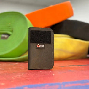 Black Recycled Firefighter Field Notes wallet with Velcro patch