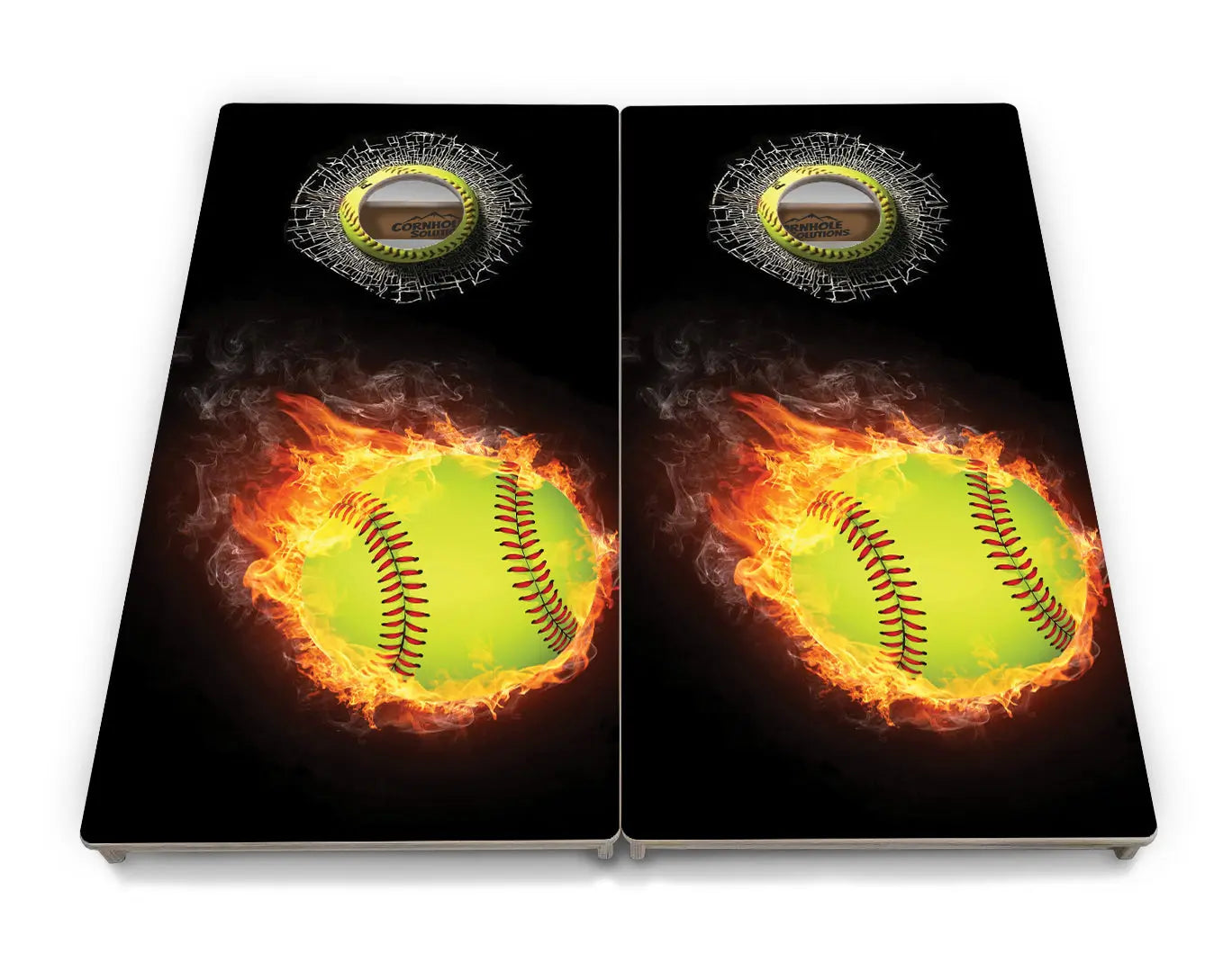 Fire Softball Cornhole Boards - Professional Tournament Series Cornhole Solutions