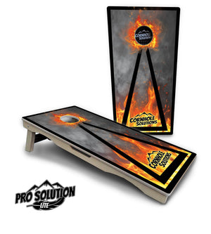 Fire Triangle CS Logo Cornhole Boards - Pro Solution Lite Series Cornhole Solutions