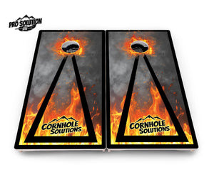 Fire Triangle CS Logo Cornhole Boards - Pro Solution Lite Series Cornhole Solutions