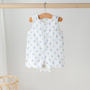 Fleur De Bleu Organic Muslin Shortall by Nola Tawk, children's boutique clothing main product photo