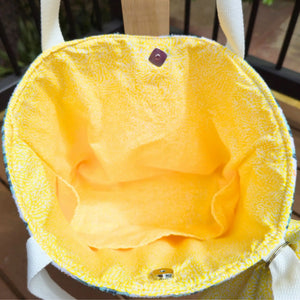 Floral Tote Bag with Bow Charm, Large Handmade Shoulder Bag, Cotton Lined Tote with Pockets Maypop House Designs