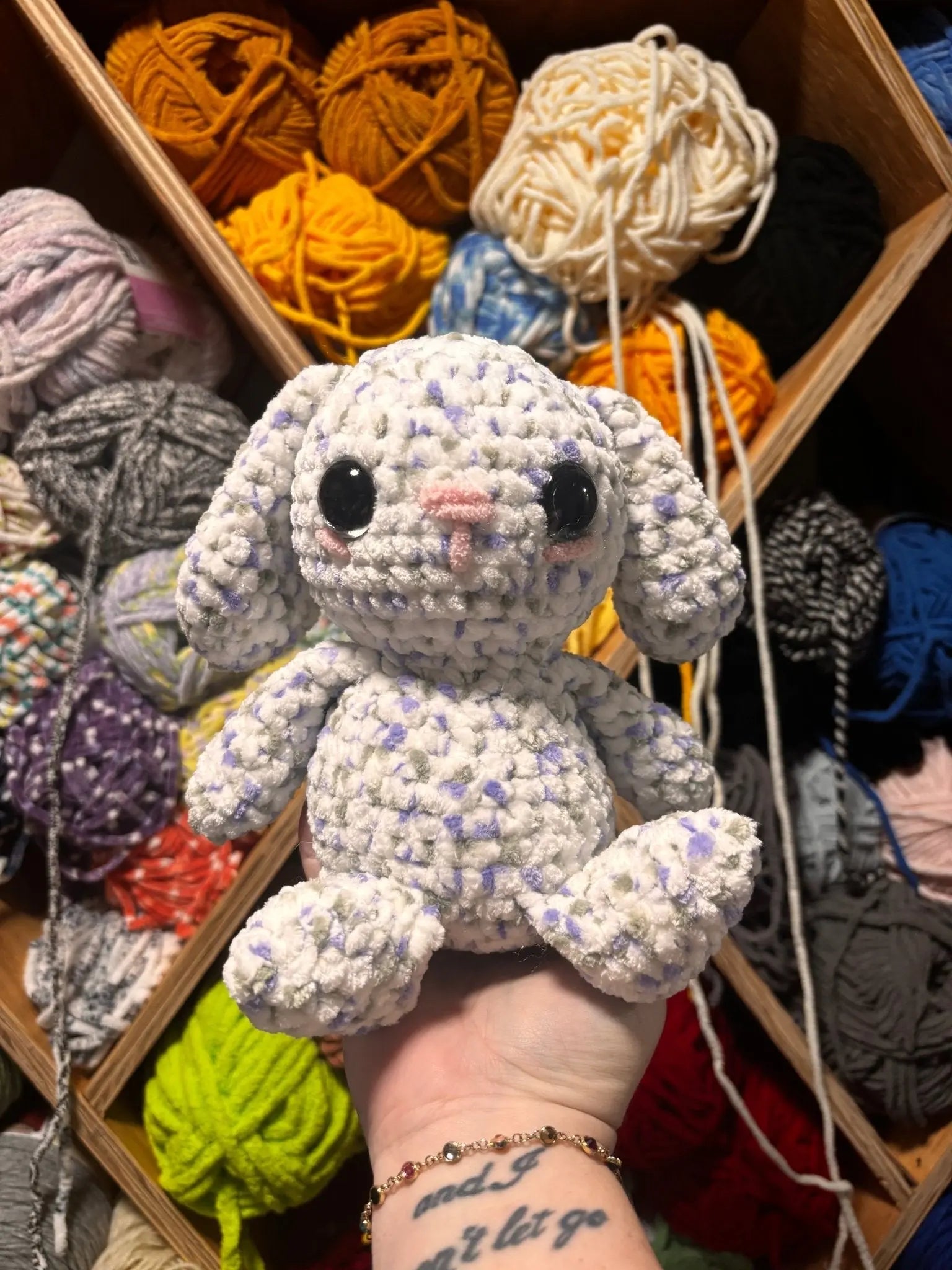 Amigurumi Bunny: Handmade Crochet Rabbit "Flower" Stuffed Animal. Spring/Easter Decor by Main Street Collective.