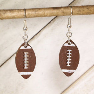 Football Wooden Dangle Earrings | Sports Jewelry