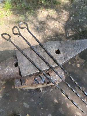 Forged Meat Skewers Redbeard's Forge LLC