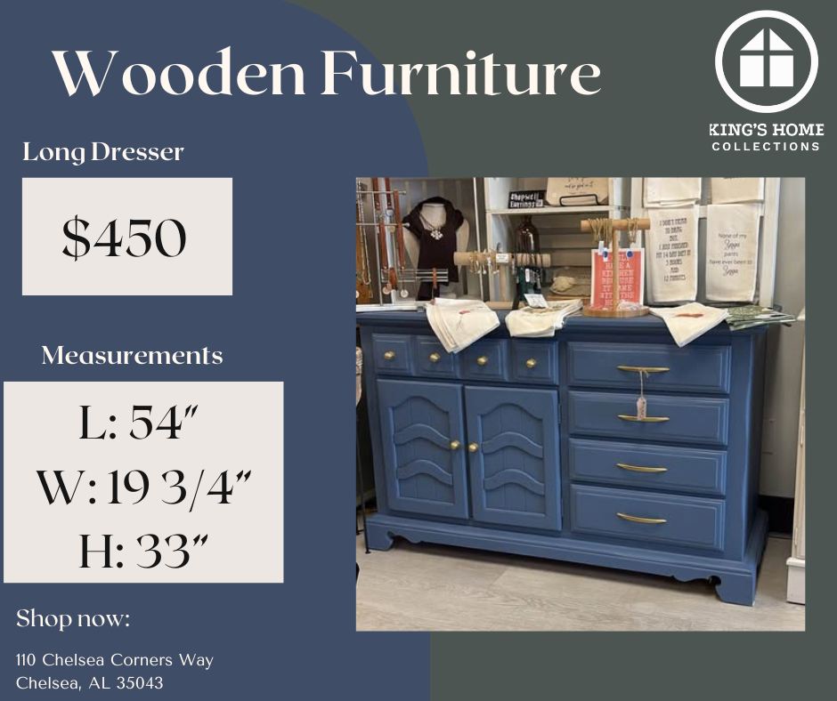 Prodigal Pottery Restored Navy Long Dresser — product view 1