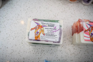 The Appalachian Goat Ginger Quince Goat's Milk Soap slice.