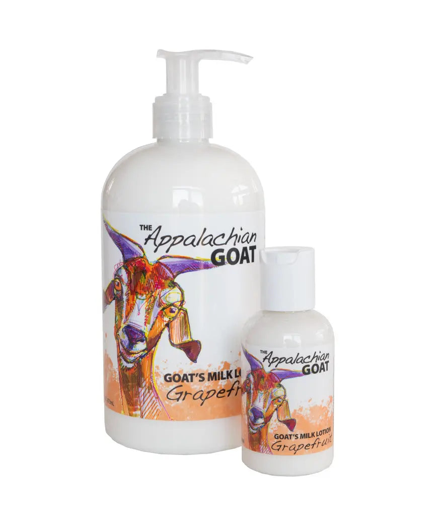 Appalachian Goat grapefruit goat's milk lotion set with pump bottle