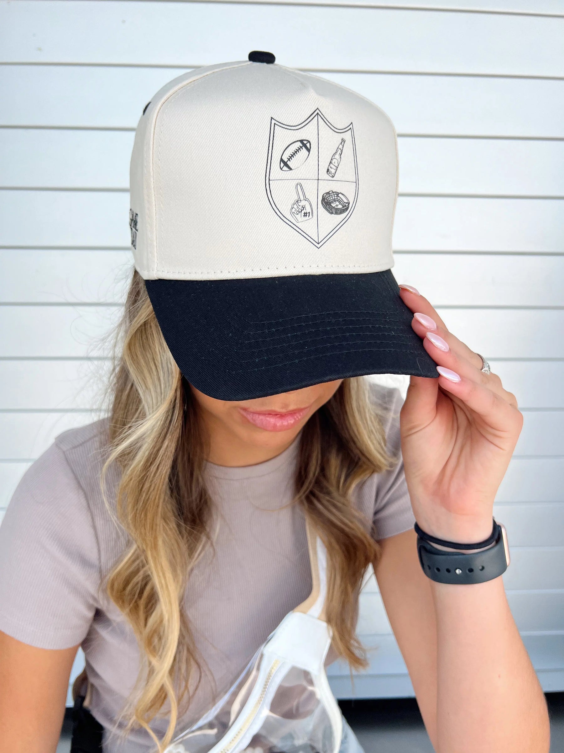 Gameday Crest #1 Fan - Black Vintage Trucker Hat KenzKustomz
