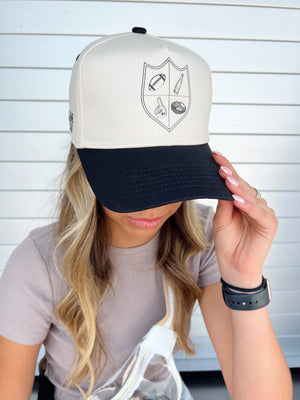 Gameday Crest #1 Fan - Black Vintage Trucker Hat KenzKustomz