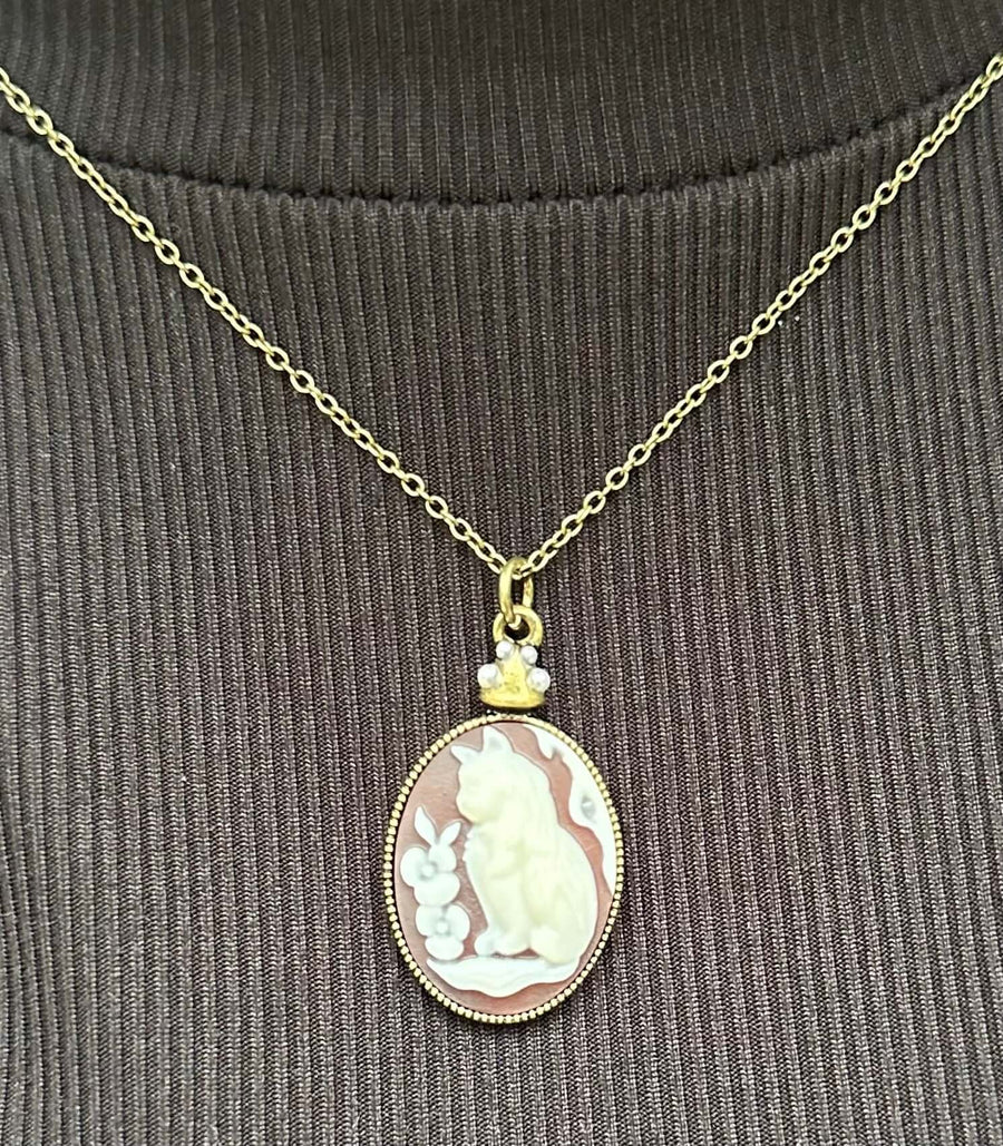 Garden Cat Necklace | Cottagecore Cat Jewelry Gift