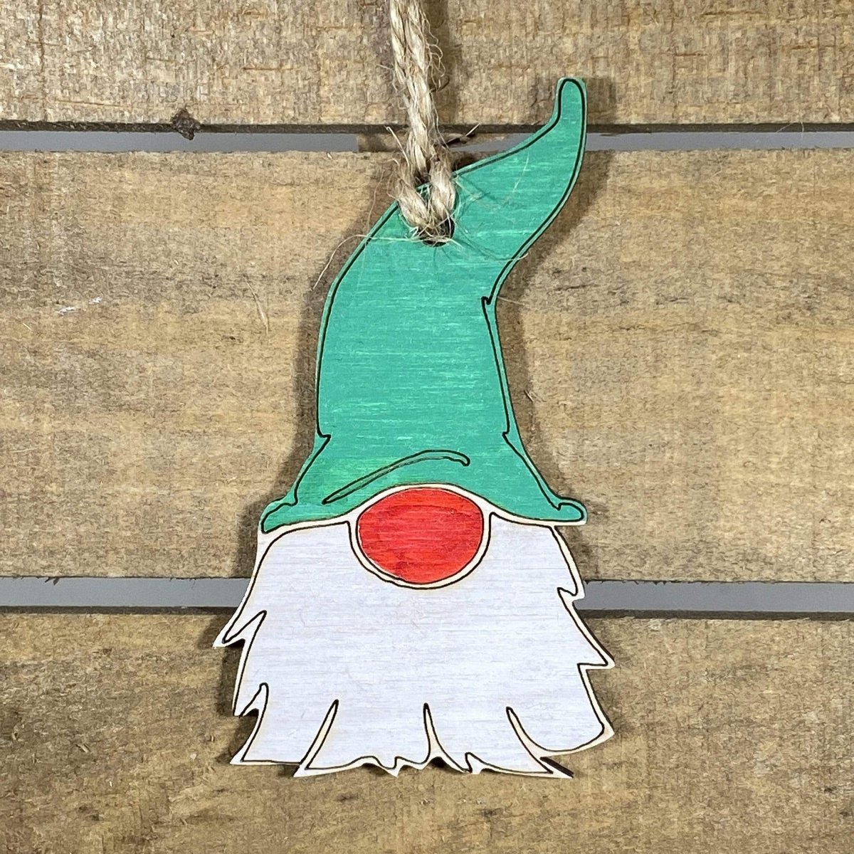 Garden Gnome Wooden Christmas Ornament | Whimsical Holiday Decor