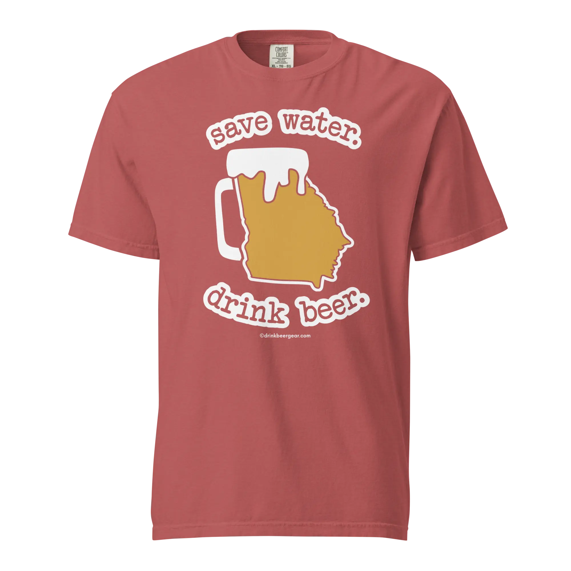 Georgia Beer Mug Tee - Save Water. Drink Beer. - COMFORT COLORS BRAND TEE Drink Beer Gear