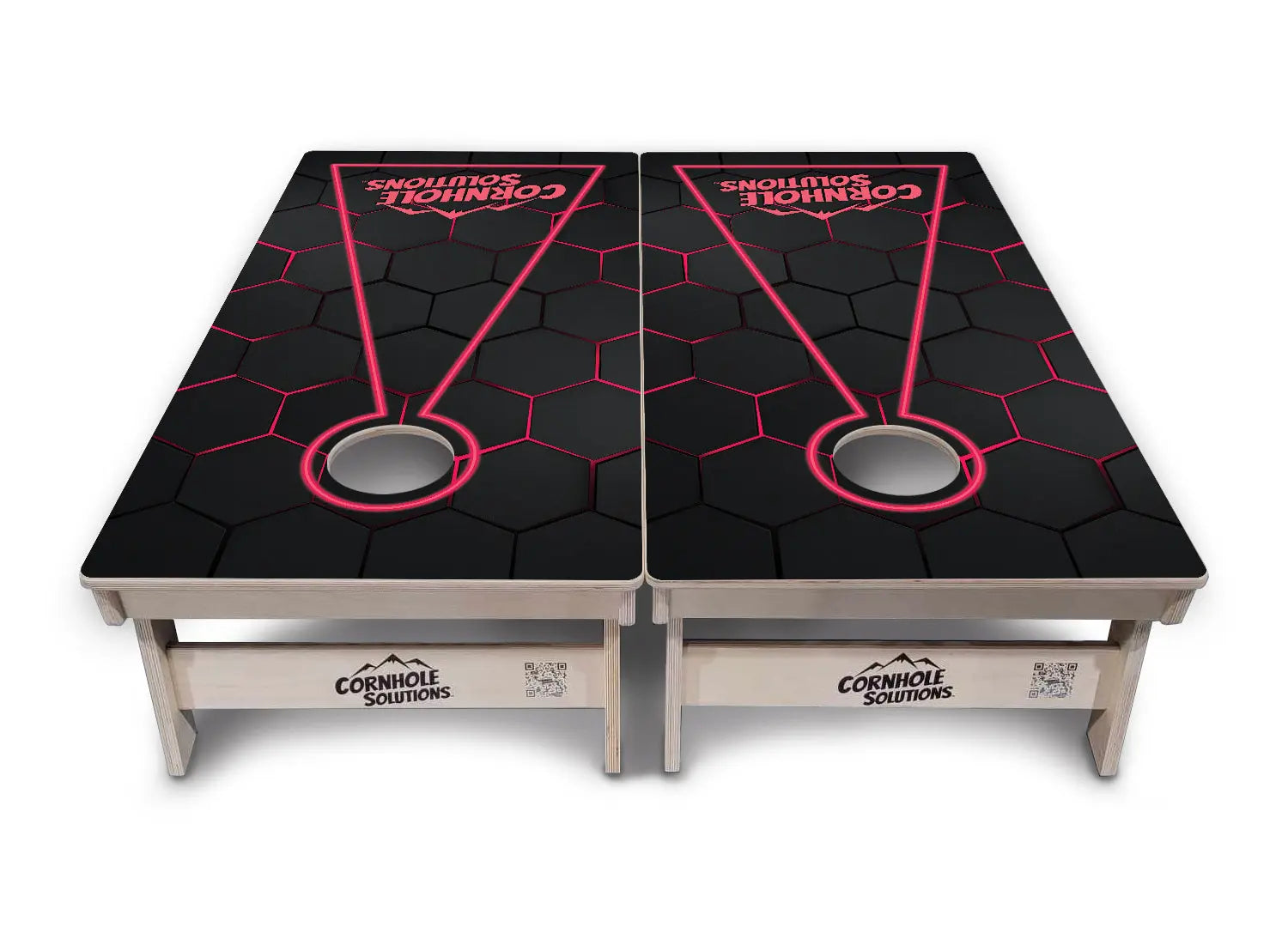 Glow Hole Black Backgound Cornhole Boards - Professional Tournament Series