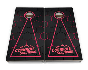 Glow Hole Black Backgound Cornhole Boards - Professional Tournament Series
