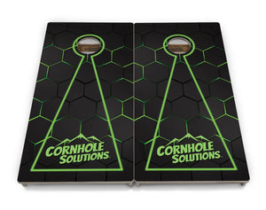 Glow Hole Black Backgound Cornhole Boards - Professional Tournament Series