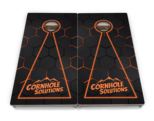 Glow Hole Black Backgound Cornhole Boards - Professional Tournament Series