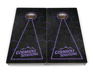Glow Hole Black Backgound Cornhole Boards - Professional Tournament Series
