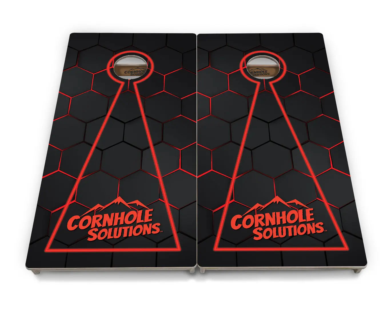 Glow Hole Black Backgound Cornhole Boards - Professional Tournament Series