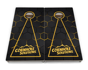 Glow Hole Black Backgound Cornhole Boards - Professional Tournament Series