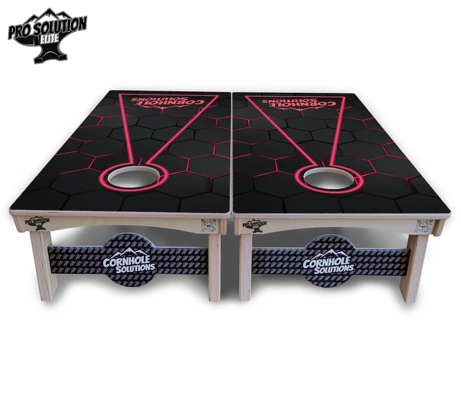 Glow Hole Black Cornhole Boards - Pro Solution Elite Series Cornhole Solutions