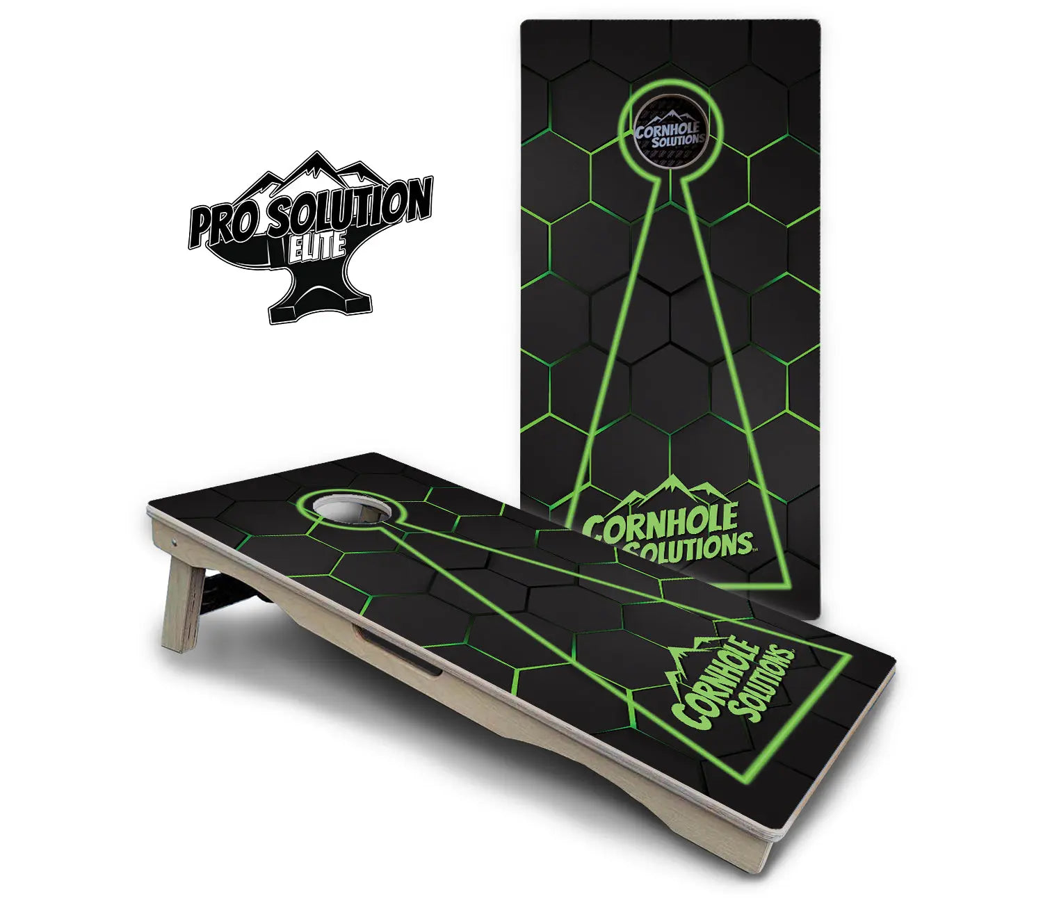 Glow Hole Black Cornhole Boards - Pro Solution Elite Series Cornhole Solutions