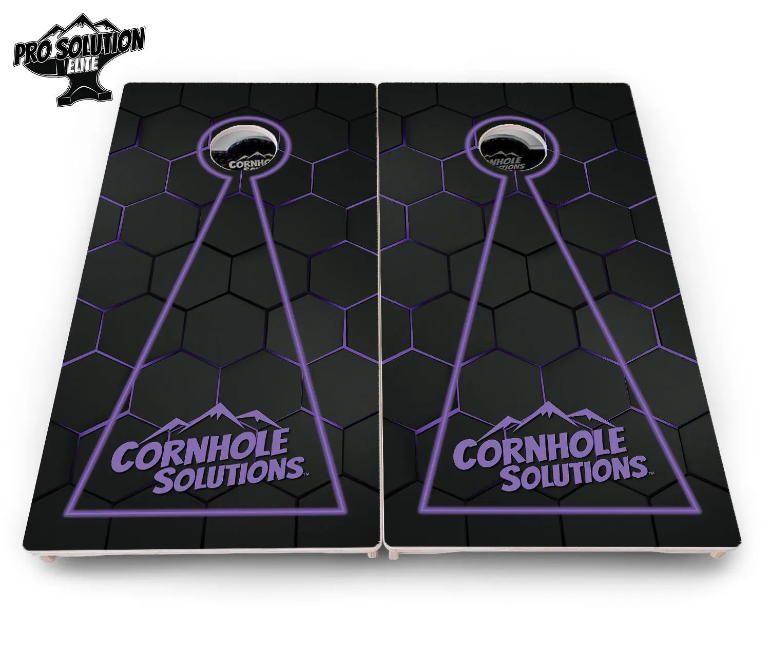 Glow Hole Black Cornhole Boards - Pro Solution Elite Series Cornhole Solutions