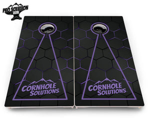 Glow Hole Black Cornhole Boards - Pro Solution Elite Series Cornhole Solutions