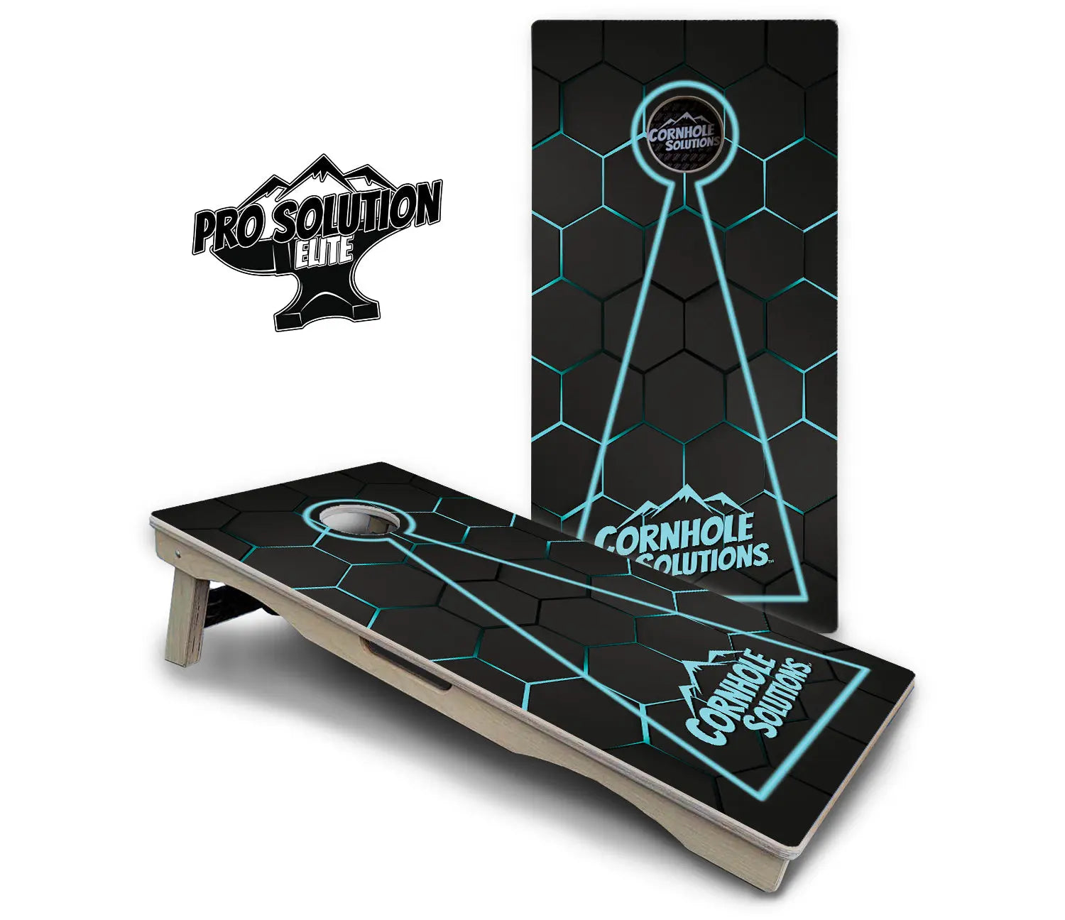 Glow Hole Black Cornhole Boards - Pro Solution Elite Series Cornhole Solutions