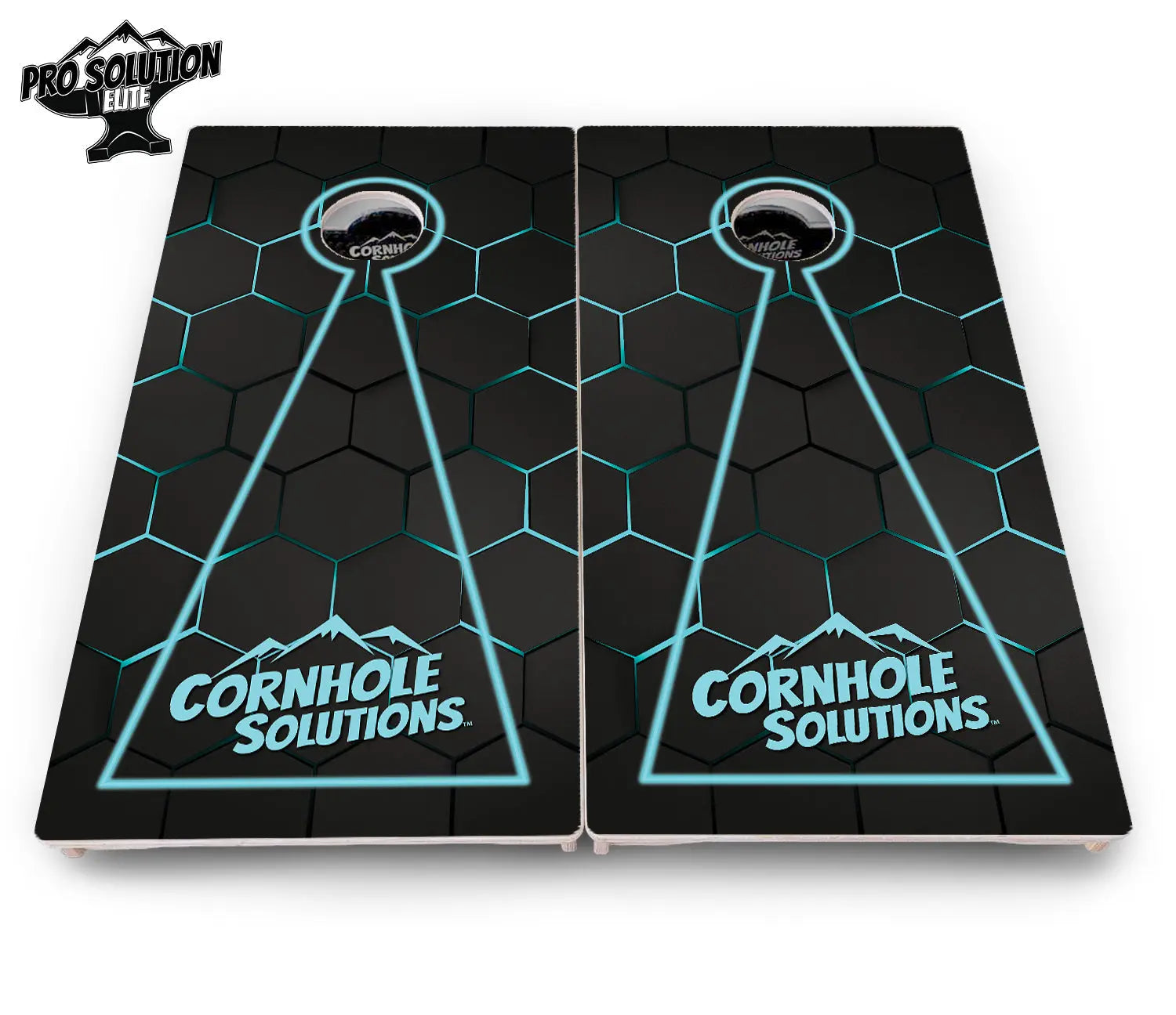 Glow Hole Black Cornhole Boards - Pro Solution Elite Series Cornhole Solutions