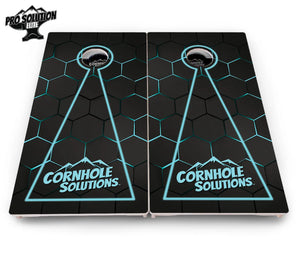 Glow Hole Black Cornhole Boards - Pro Solution Elite Series Cornhole Solutions