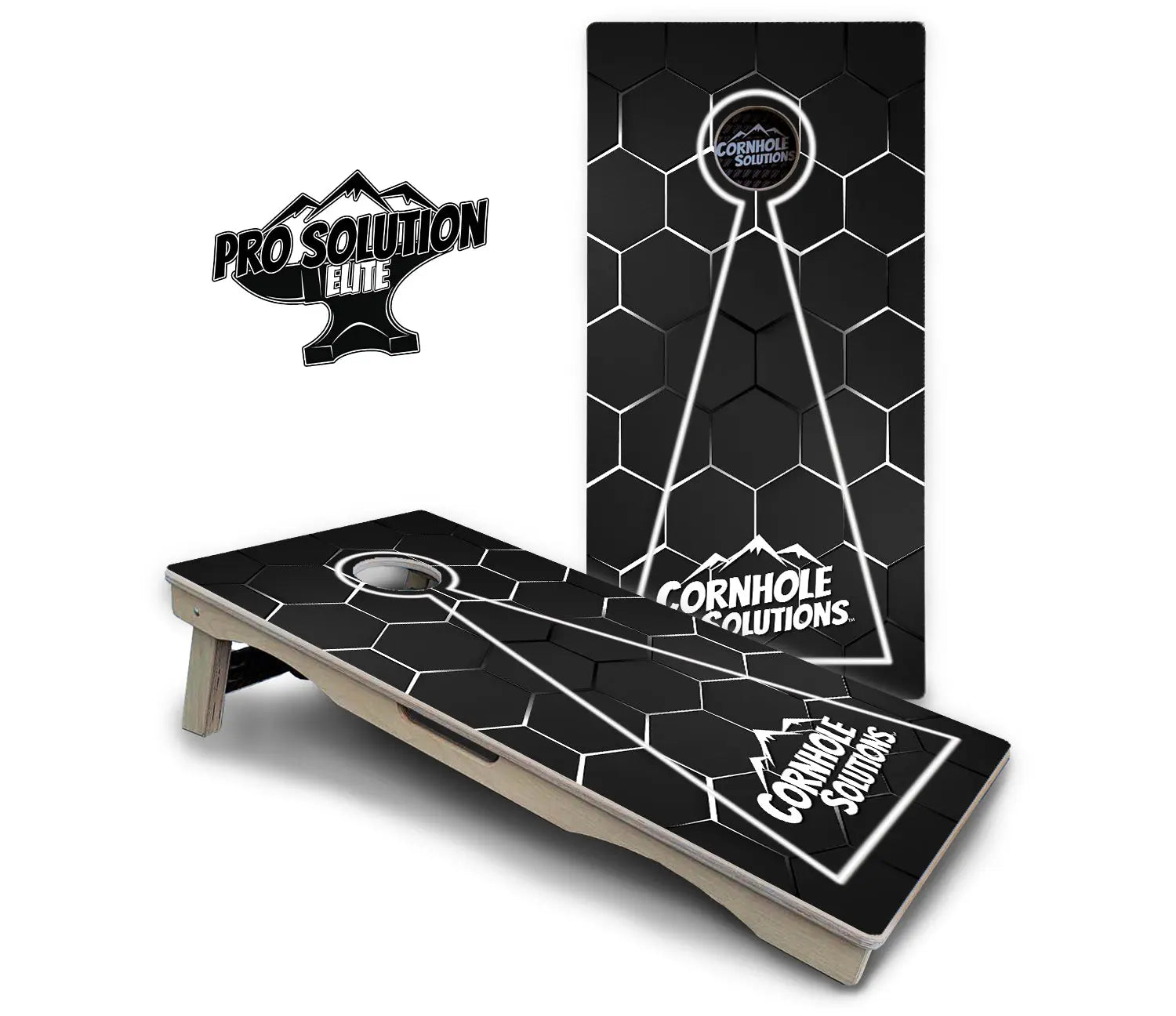Glow Hole Black Cornhole Boards - Pro Solution Elite Series Cornhole Solutions