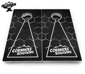 Glow Hole Black Cornhole Boards - Pro Solution Elite Series Cornhole Solutions