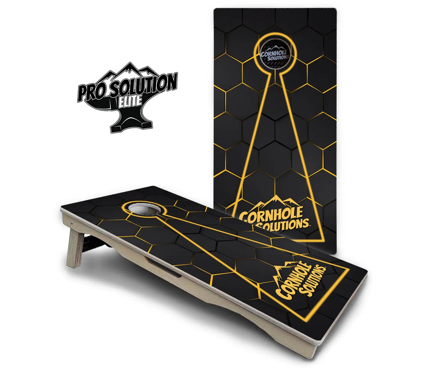 Glow Hole Black Cornhole Boards - Pro Solution Elite Series Cornhole Solutions