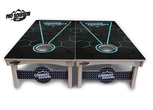 Glow Hole Black Cornhole Boards - Pro Solution Lite Series Cornhole Solutions