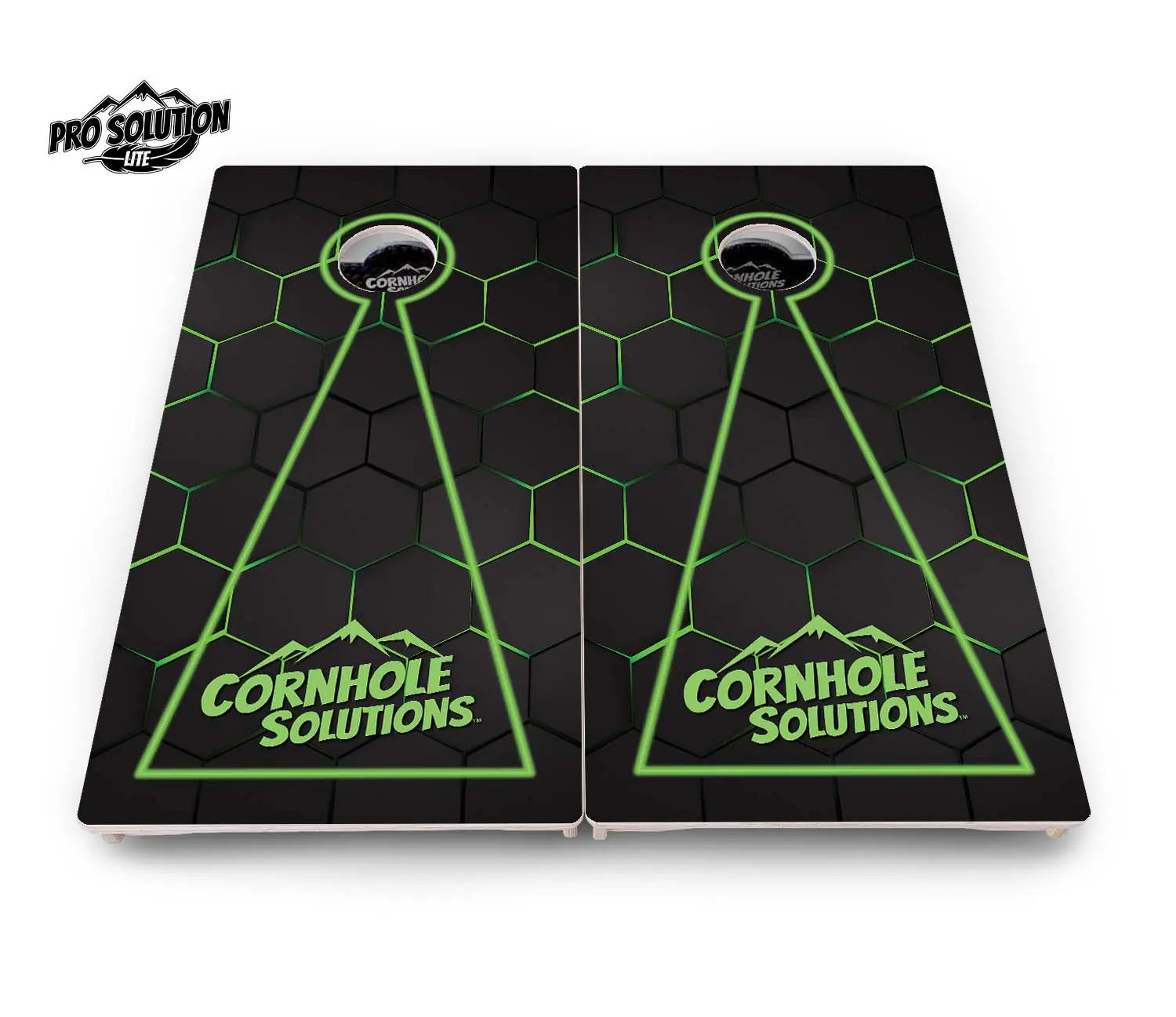 Glow Hole Black Cornhole Boards - Pro Solution Lite Series Cornhole Solutions